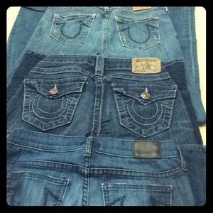 EUC skinny TR jeans orig $200 ea, get ea for $50